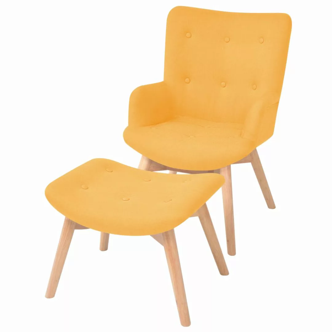 Sessel Mit Fußhocker Gelb Stoff günstig online kaufen