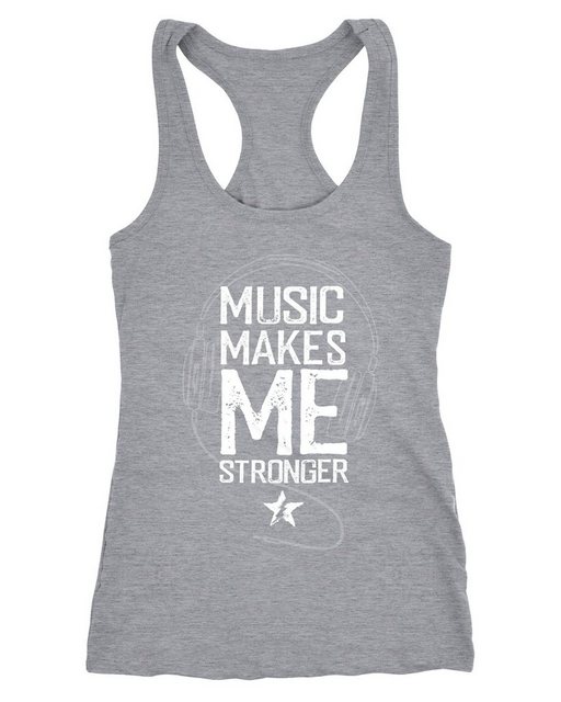 Neverless Tanktop Damen Tank-Top Music makes me Stronger Spruch Statement R günstig online kaufen