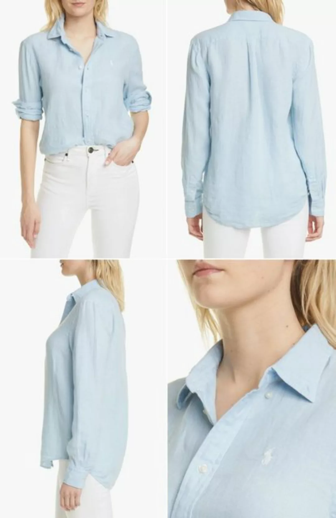 Ralph Lauren T-Shirt POLO RALPH LAUREN Linen Shirt Leinenbluse Vokuhila Hem günstig online kaufen