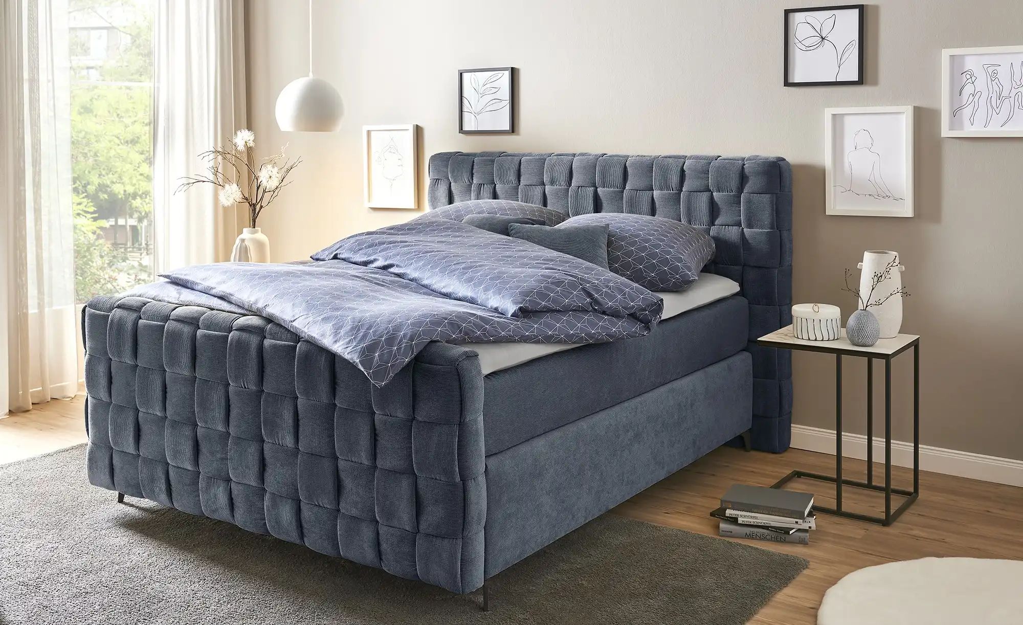 Wohnwert Boxspringbett  Tefla ¦ grau ¦ Maße (cm): B: 222 H: 132,5 Betten > günstig online kaufen