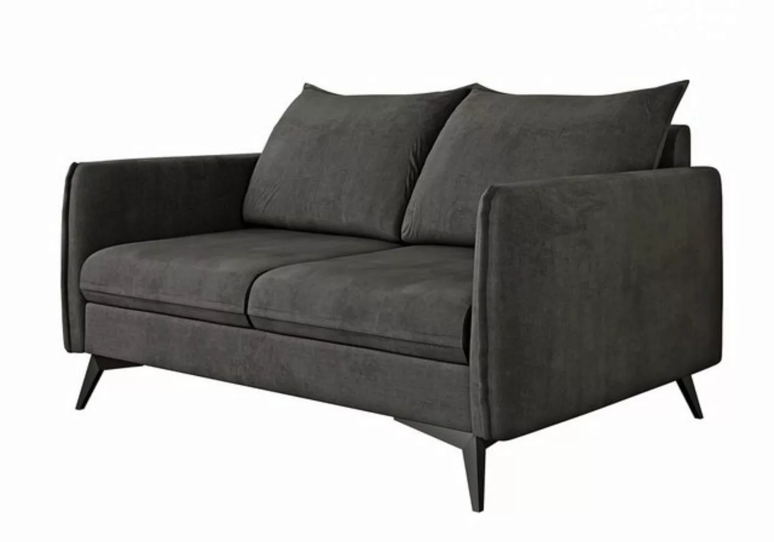S-Style Möbel 2-Sitzer Modernes Sofa Azalea mit Schwarz Metall Füßen, mit W günstig online kaufen