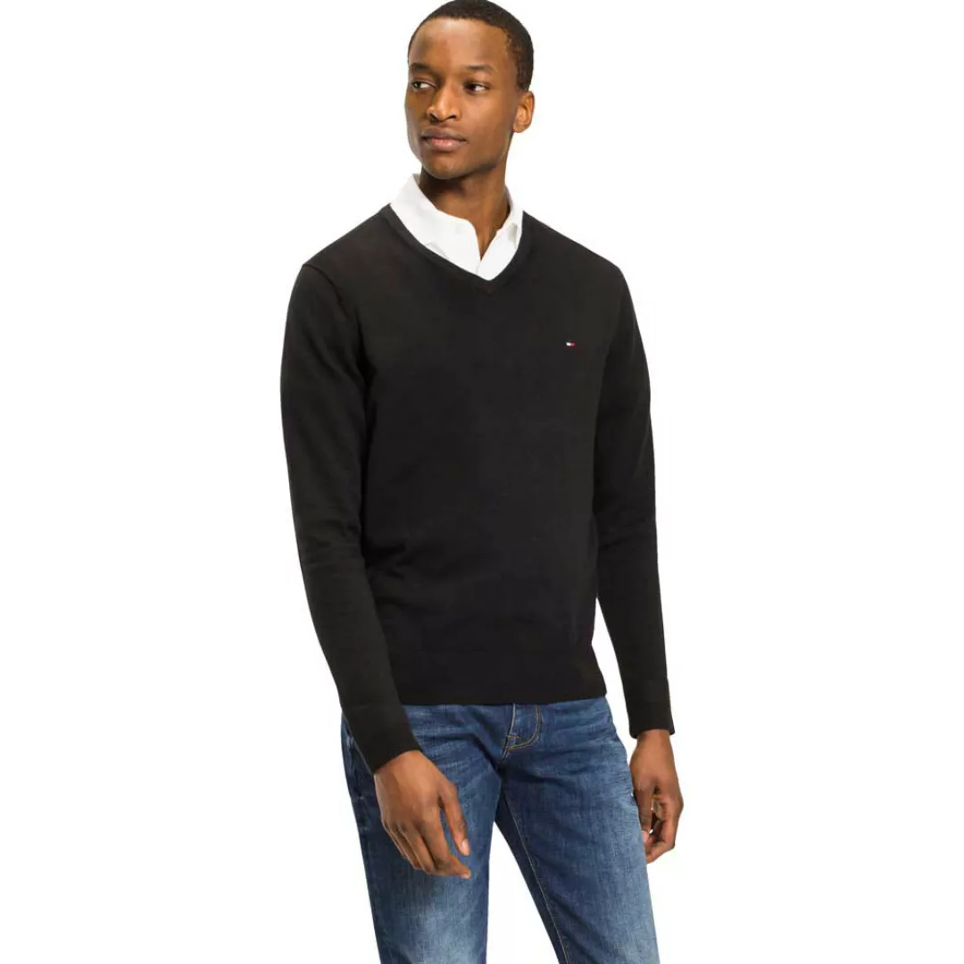 Tommy Hilfiger Core Cotton Silk Pullover 2XL Flag Black günstig online kaufen