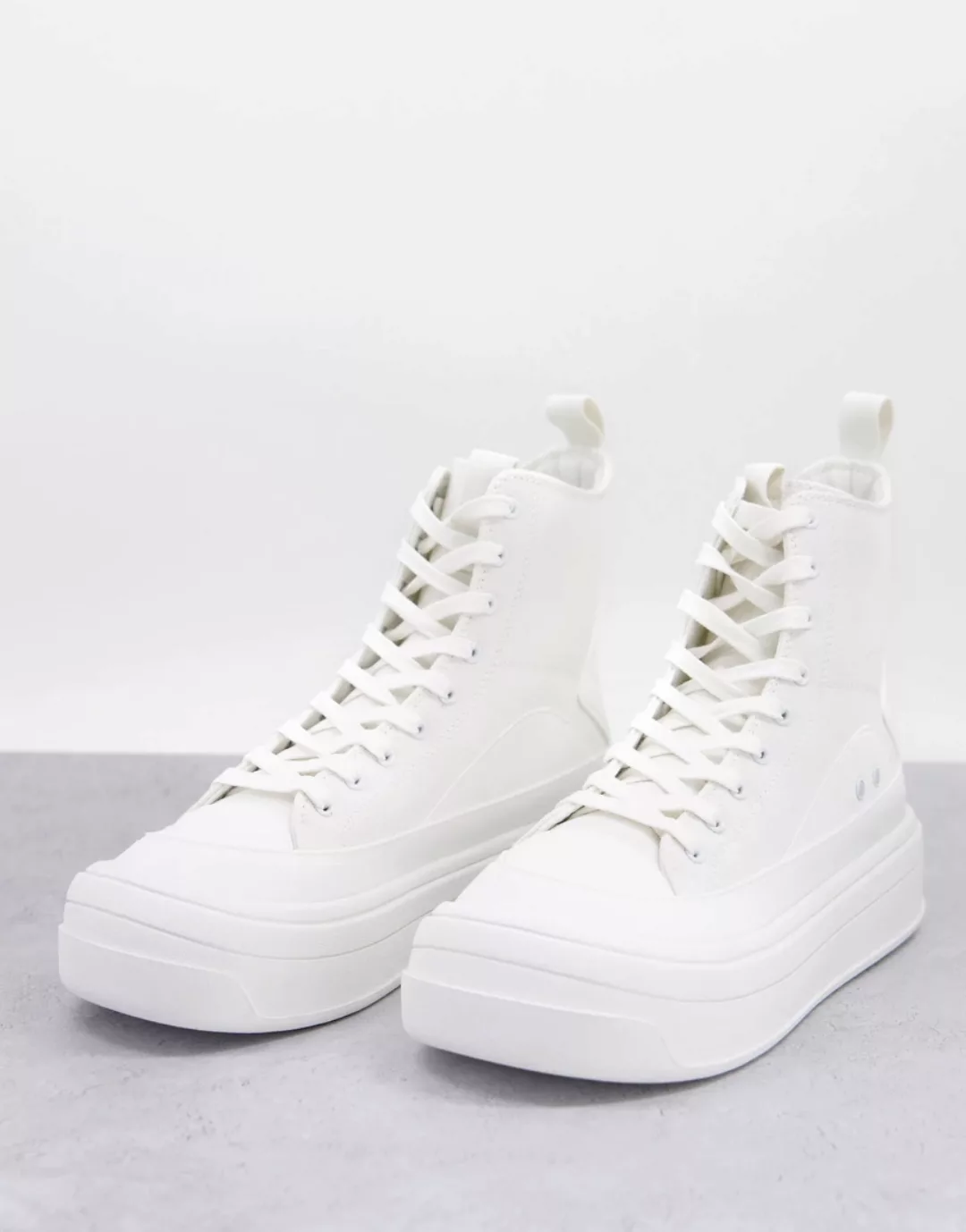 ASOS DESIGN – Weiße Sneaker mit dicker Sohle günstig online kaufen