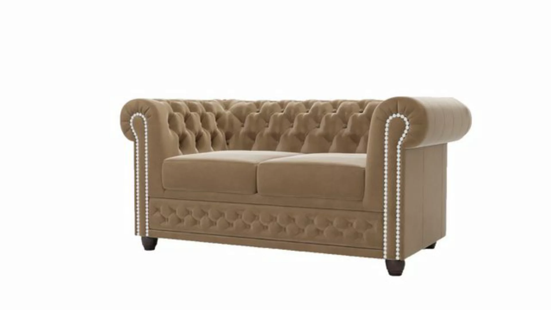 S-Style Möbel Chesterfield-Sofa Chesterfield Lena 2 sitzer aus Samt-Stoff m günstig online kaufen