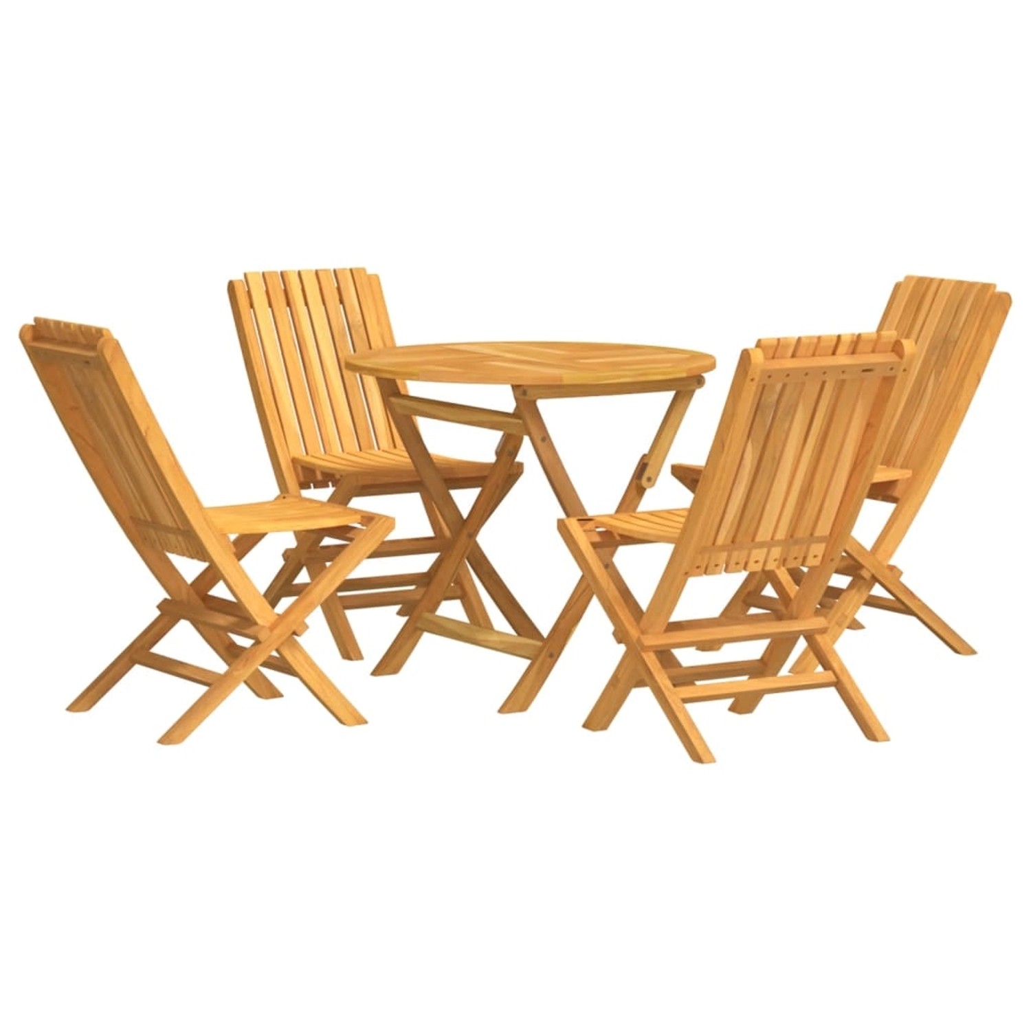 Vidaxl 5-tlg. Garten-essgruppe Massivholz Teak günstig online kaufen