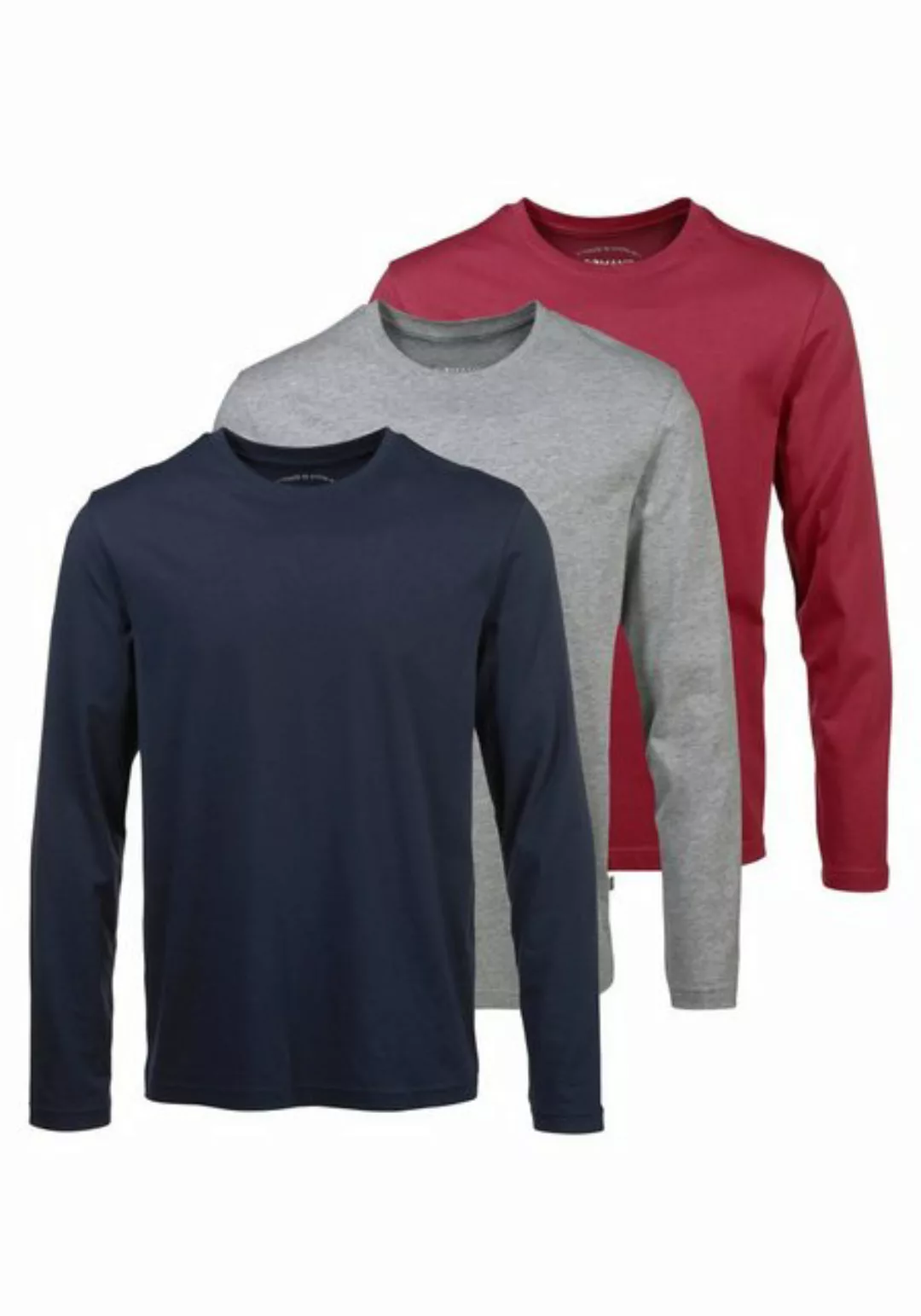 Man's World Langarmshirt neue Farbe ! (3er-Pack) Langarm, unifarben, aus Ba günstig online kaufen