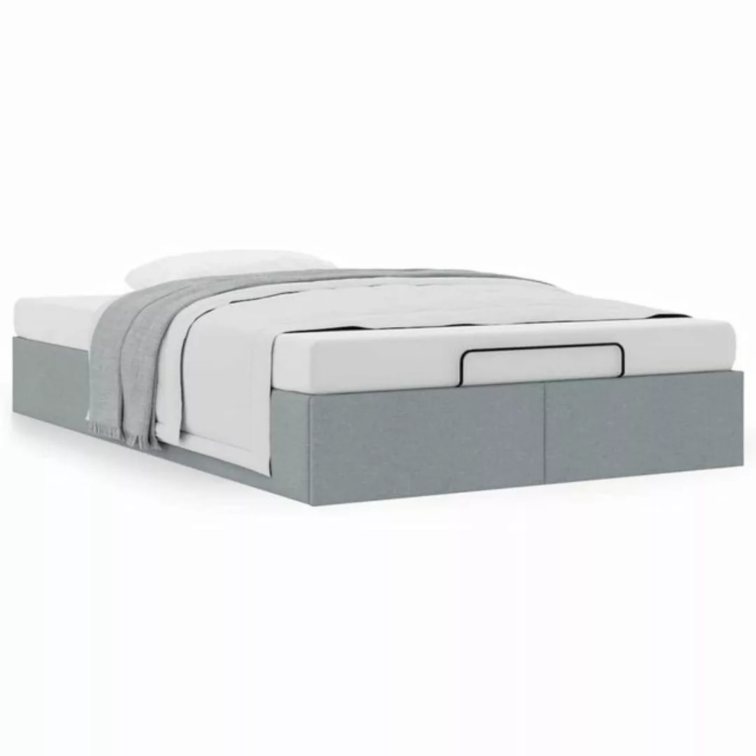 vidaXL Bettgestell Ottoman-Bett ohne Matratze Hellgrau 120x200 cm Stoff günstig online kaufen