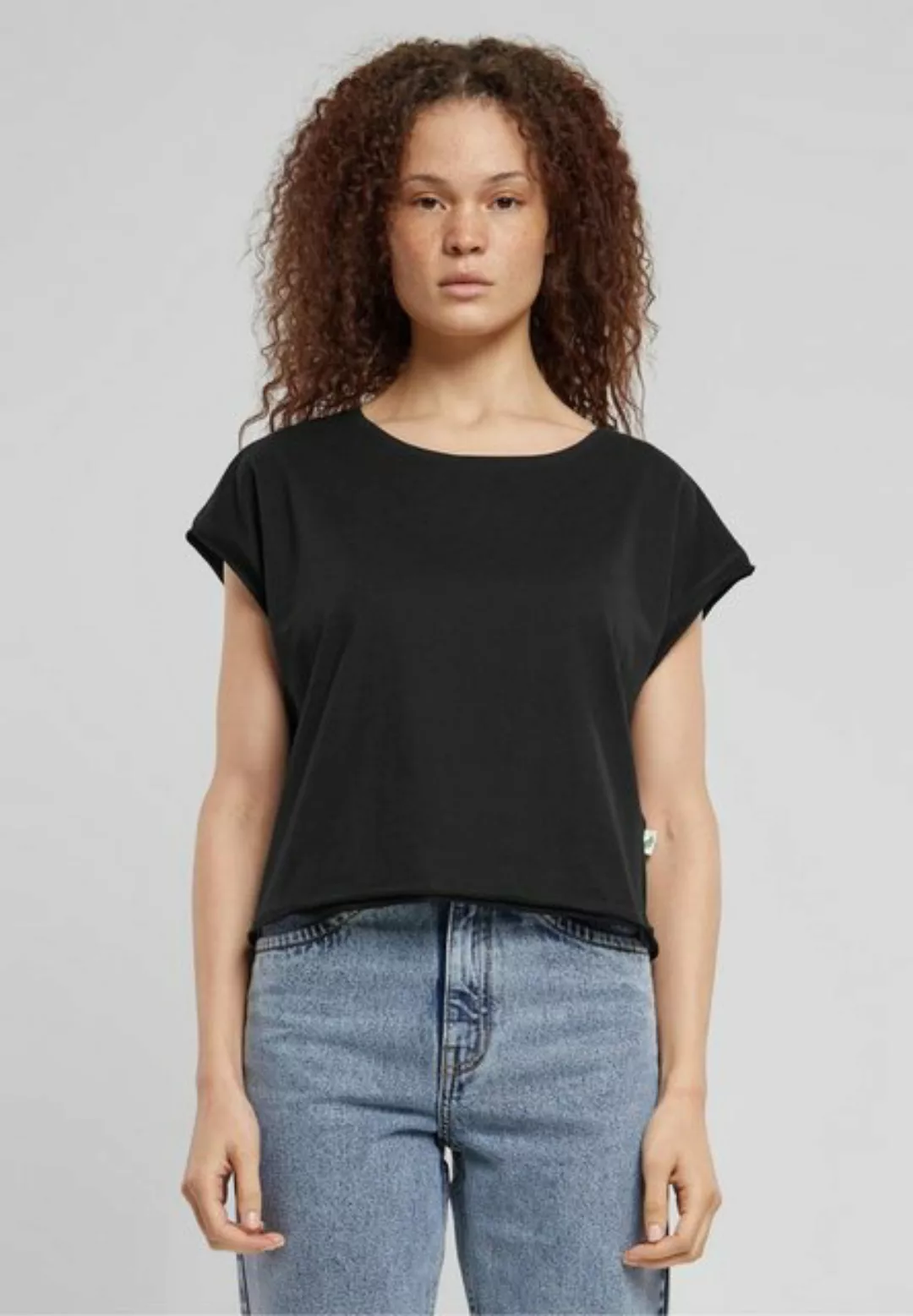 URBAN CLASSICS T-Shirt Urban Classics Damen Ladies Organic Open Edge Tee (1 günstig online kaufen