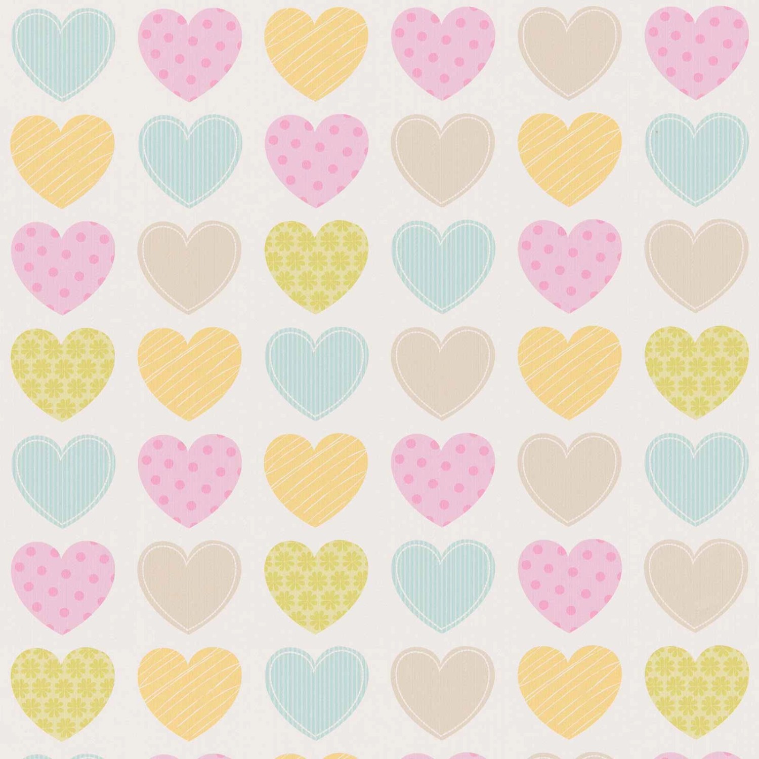 Bricoflor Pastell Tapete mit Herzchen Bunte Kindertapete mit Herz Muster Pa günstig online kaufen