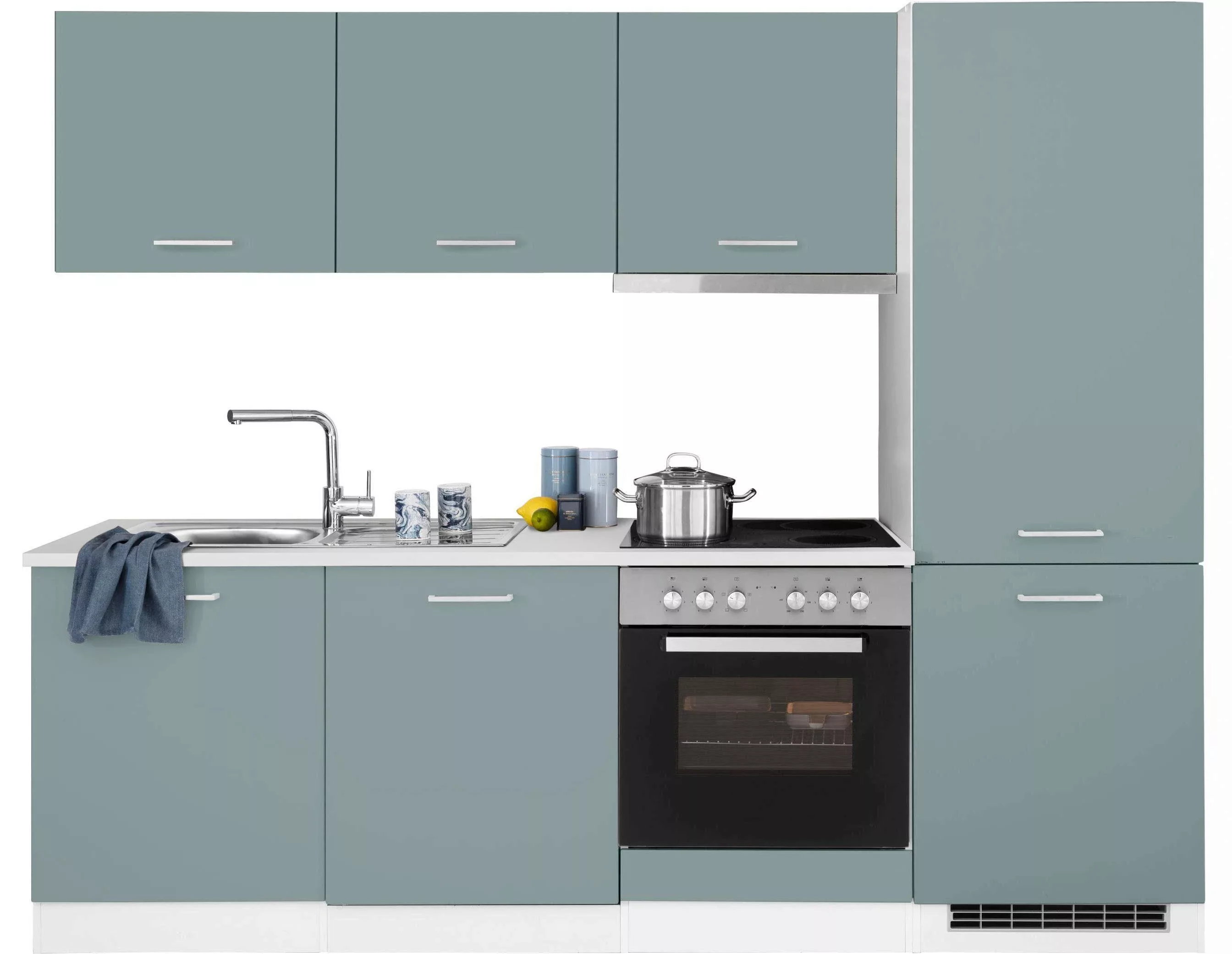 HELD MÖBEL Küchenzeile "Visby", mit E-Geräte, 240 cm, inkl. Kühl/Gefrierkom günstig online kaufen