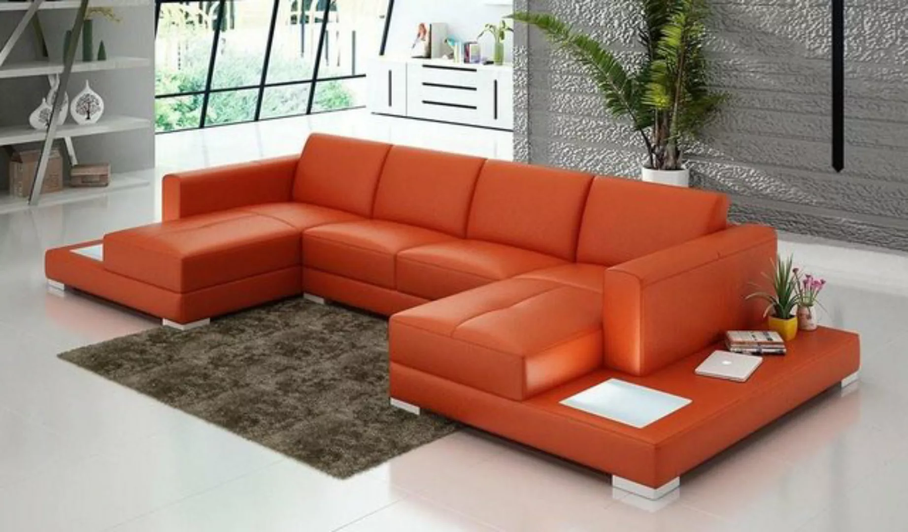 JVmoebel Ecksofa Wohnzimmer Sitzmöbel Couch Garnitur Leder Sofa Polster Eck günstig online kaufen