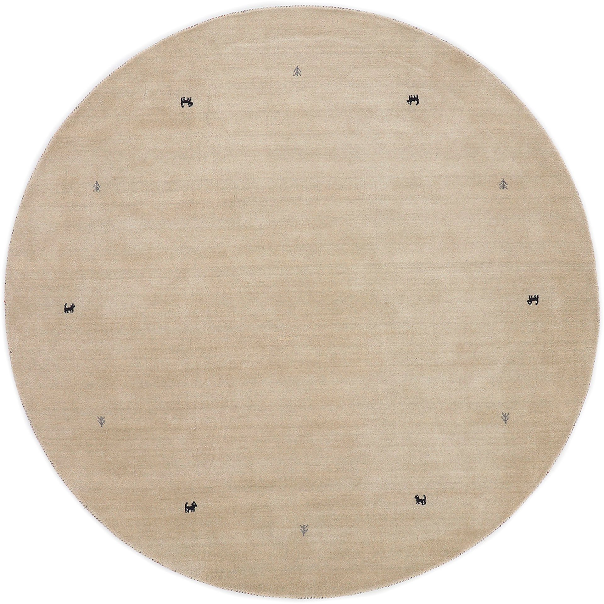 carpetfine Wollteppich »Gabbeh Uni«, rund, 15 mm Höhe, reine Wolle handgewe günstig online kaufen