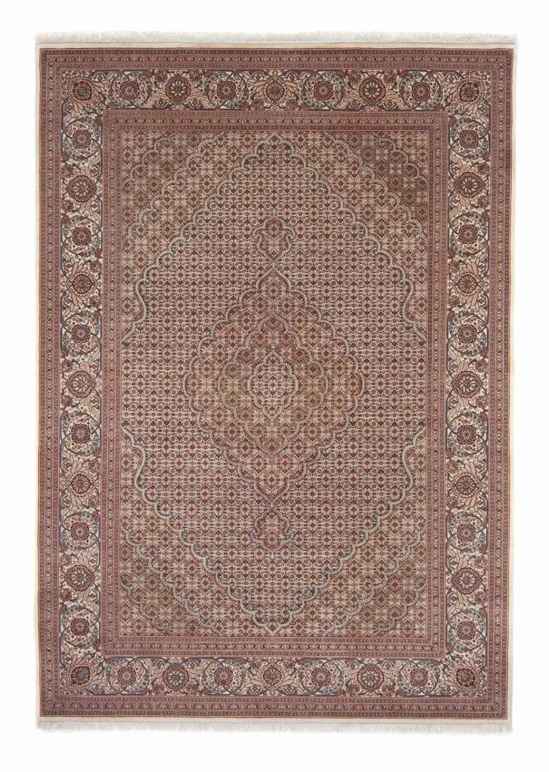 morgenland Seidenteppich »Täbriz Medaillon Beige 294 x 201 cm«, rechteckig, günstig online kaufen