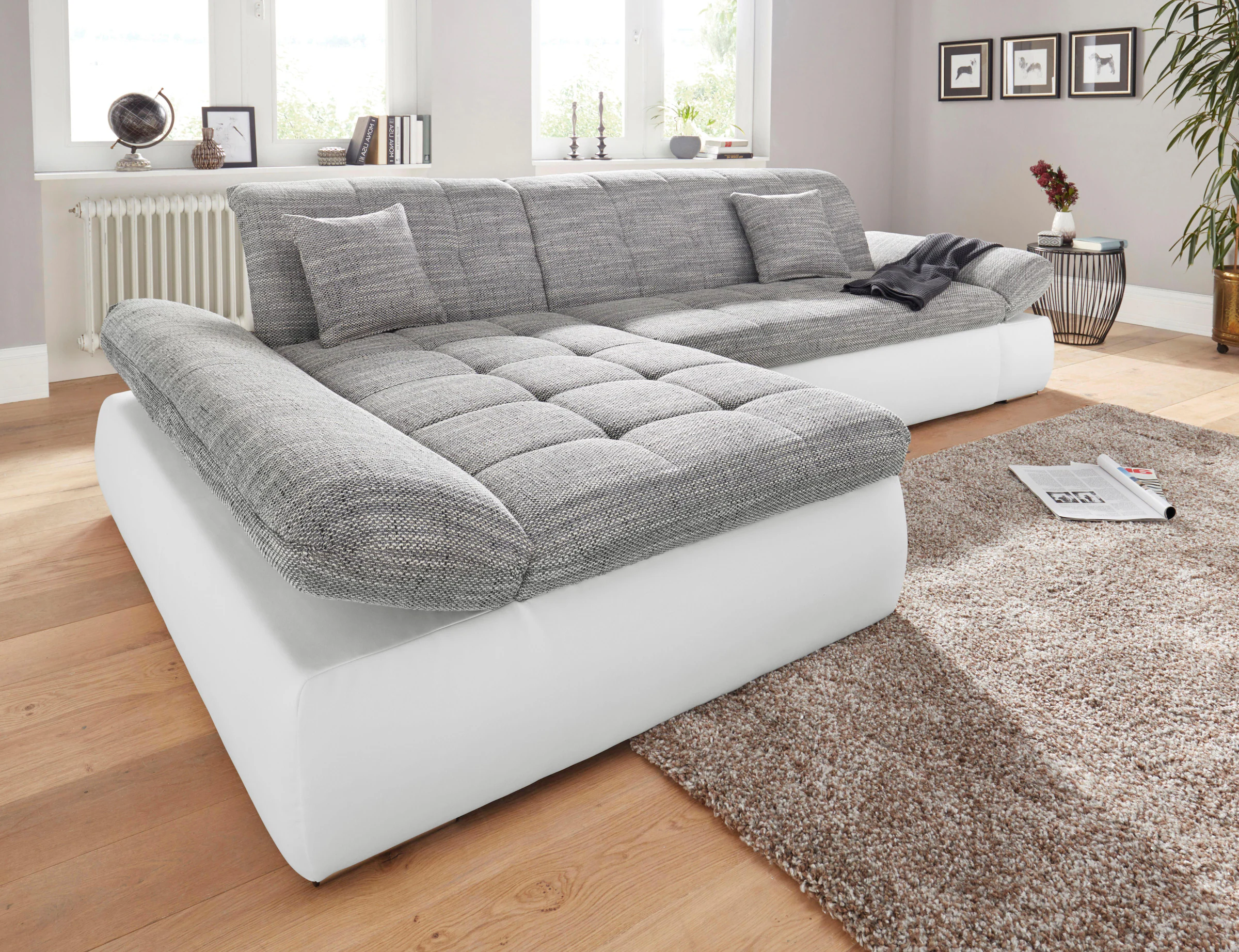 DOMO collection Ecksofa "NMoric incl. Zierkissen B/T/H: 273/216/80 cm L-For günstig online kaufen