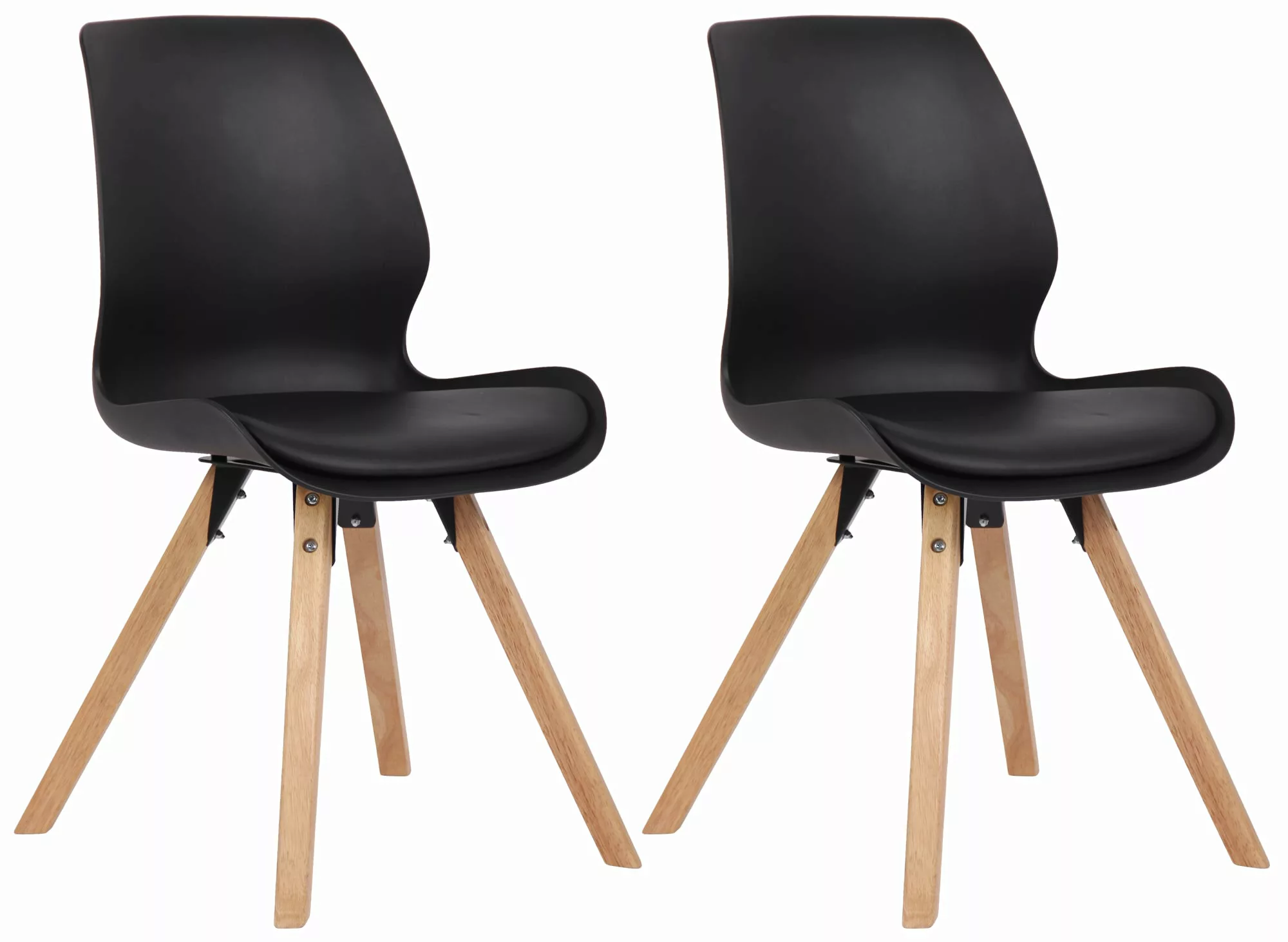2er Set Stuhl Luna Kunststoff Schwarz günstig online kaufen