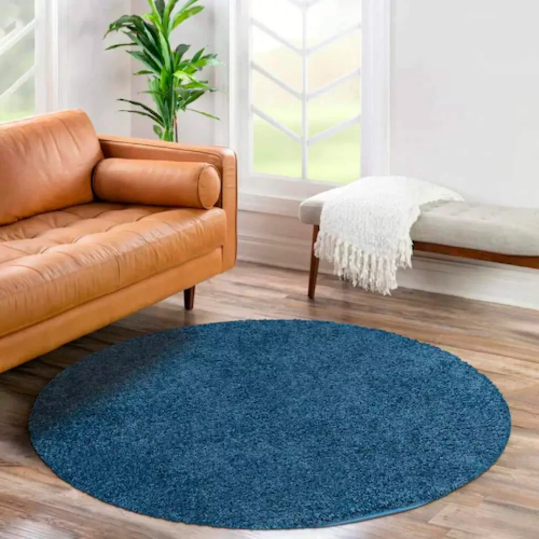 Carpet City Hochflor-Teppich »City Shaggy«, rund, Teppich Einfarbig Uni, be günstig online kaufen