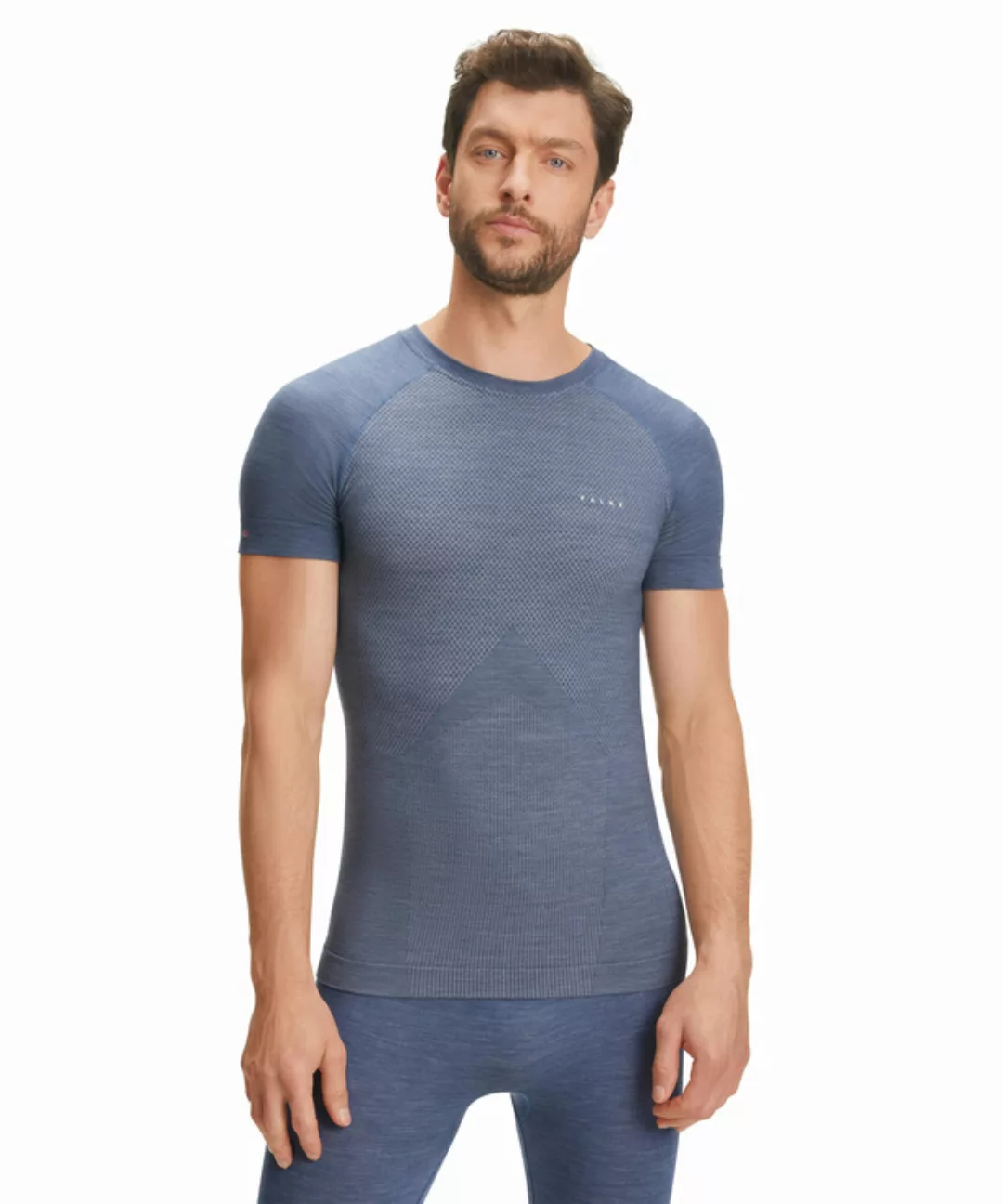 FALKE Herren Kurzarmshirt Wool-Tech Light, XL, Blau, Uni, Schurwolle, 33230 günstig online kaufen
