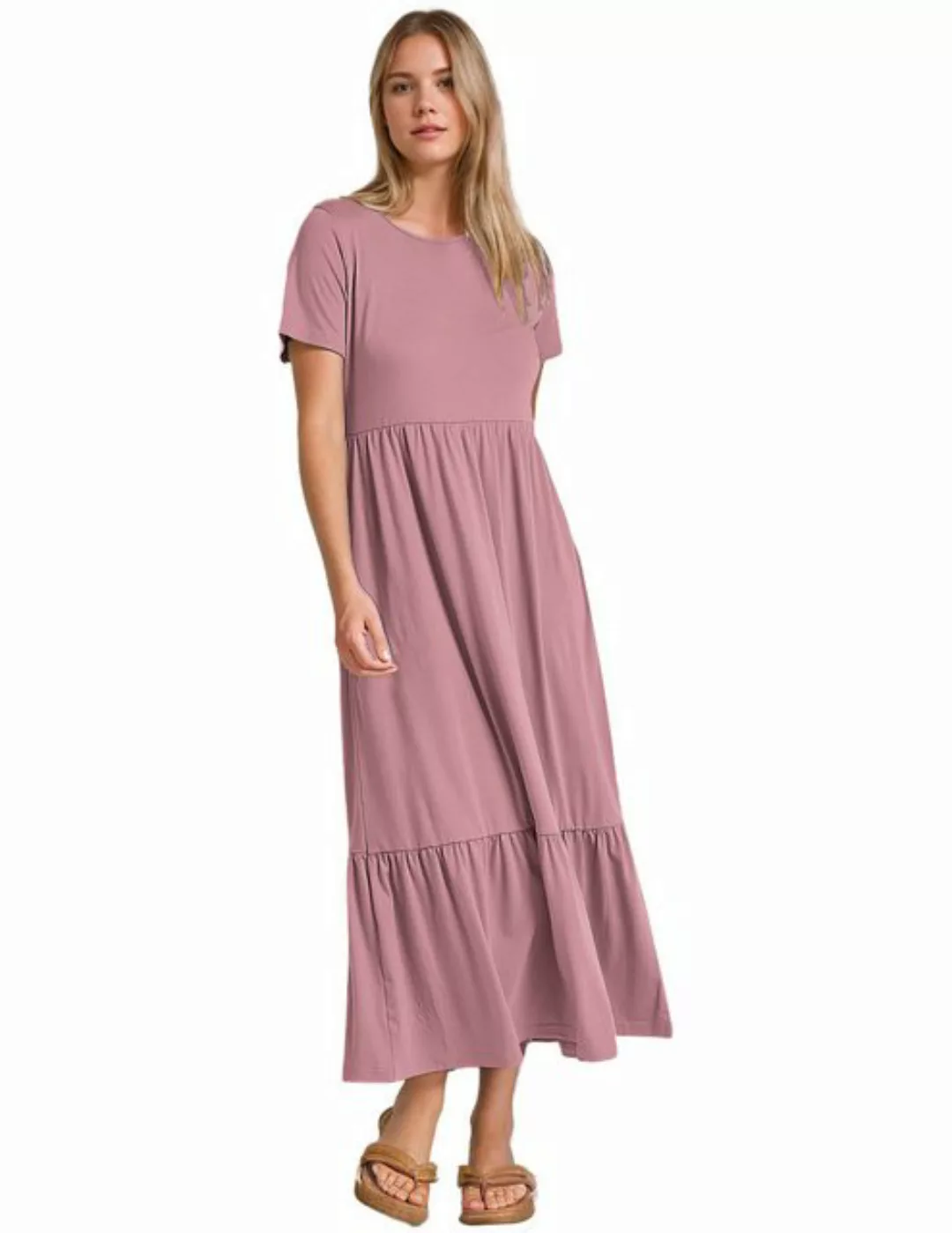 LUCKZON Sommerkleid Damen Sommerkleider Casual Kurzarm, Lange Kleider, Flow günstig online kaufen
