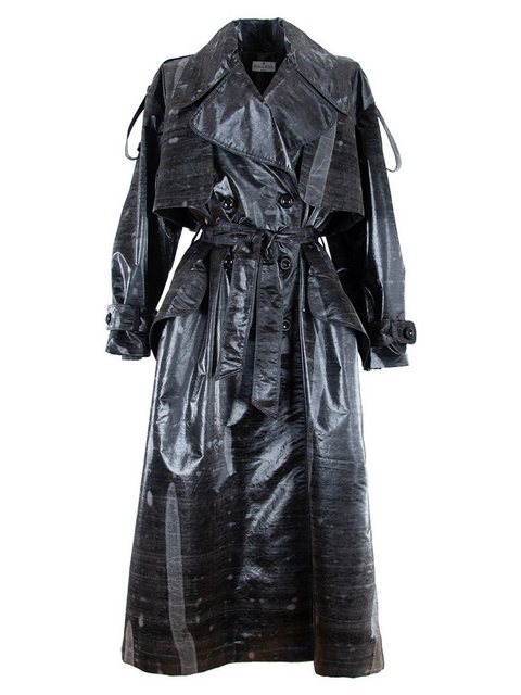 RUA & RUA Trenchcoat Oversize Mantel aus Seide In Schwarz günstig online kaufen