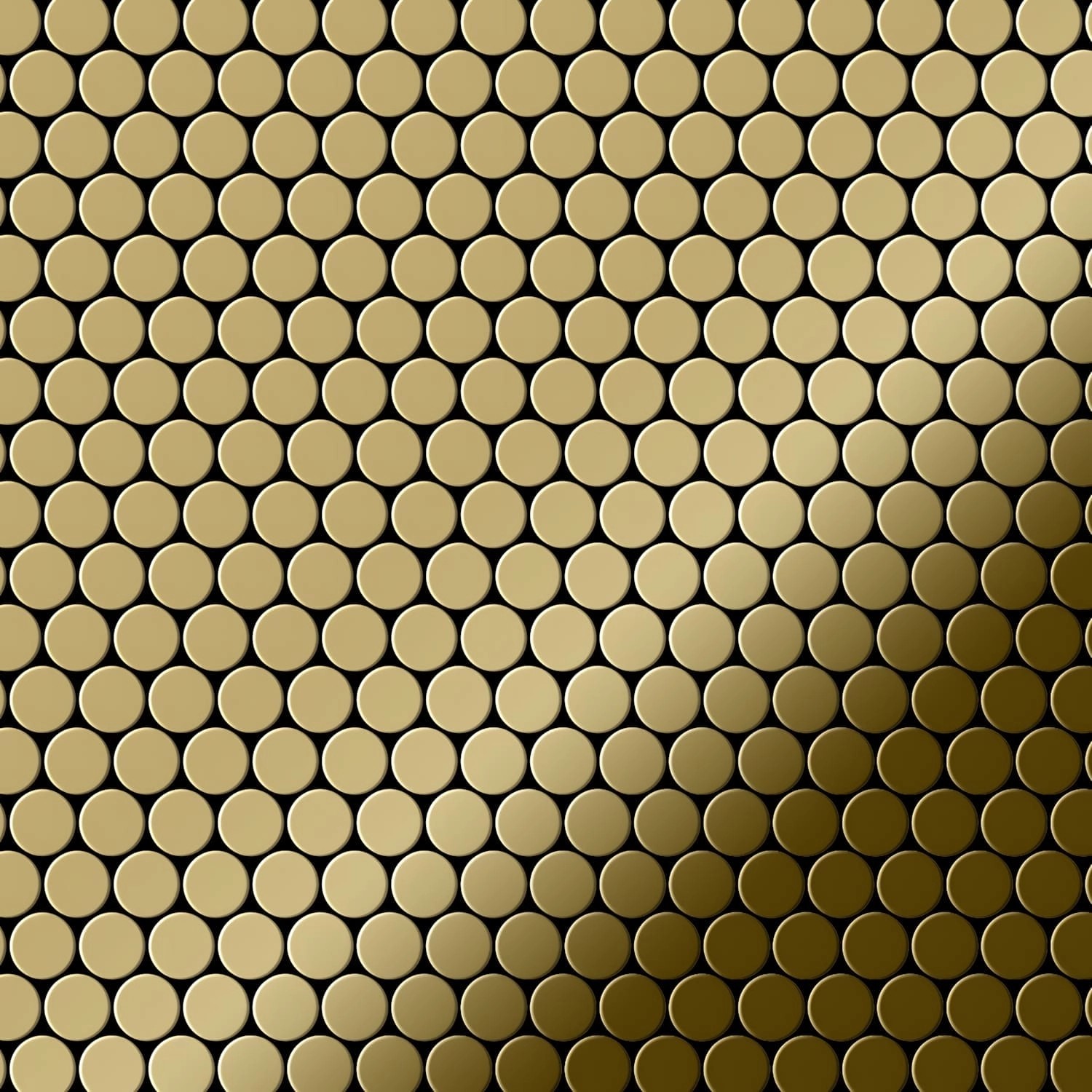 ALLOY Mosaik Fliese Massiv Metall Titan Hochglänzend Gold 1,6mm Stark Penny günstig online kaufen