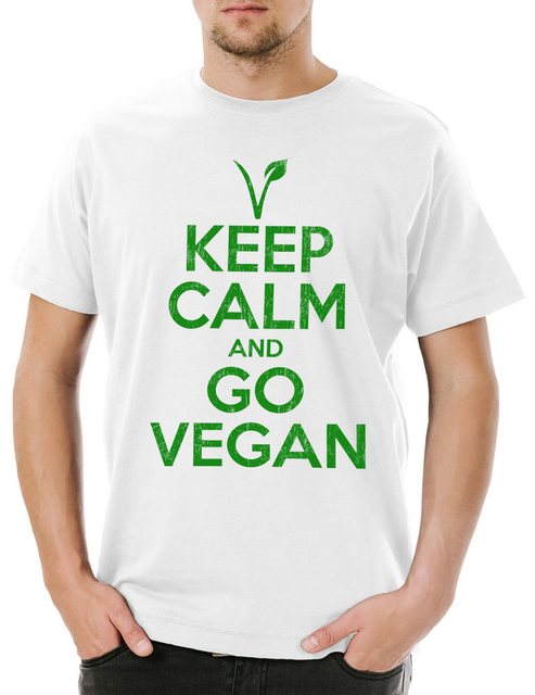 Urban Backwoods Print-Shirt Keep Calm And Go Vegan Herren T-Shirt Vegan Veg günstig online kaufen