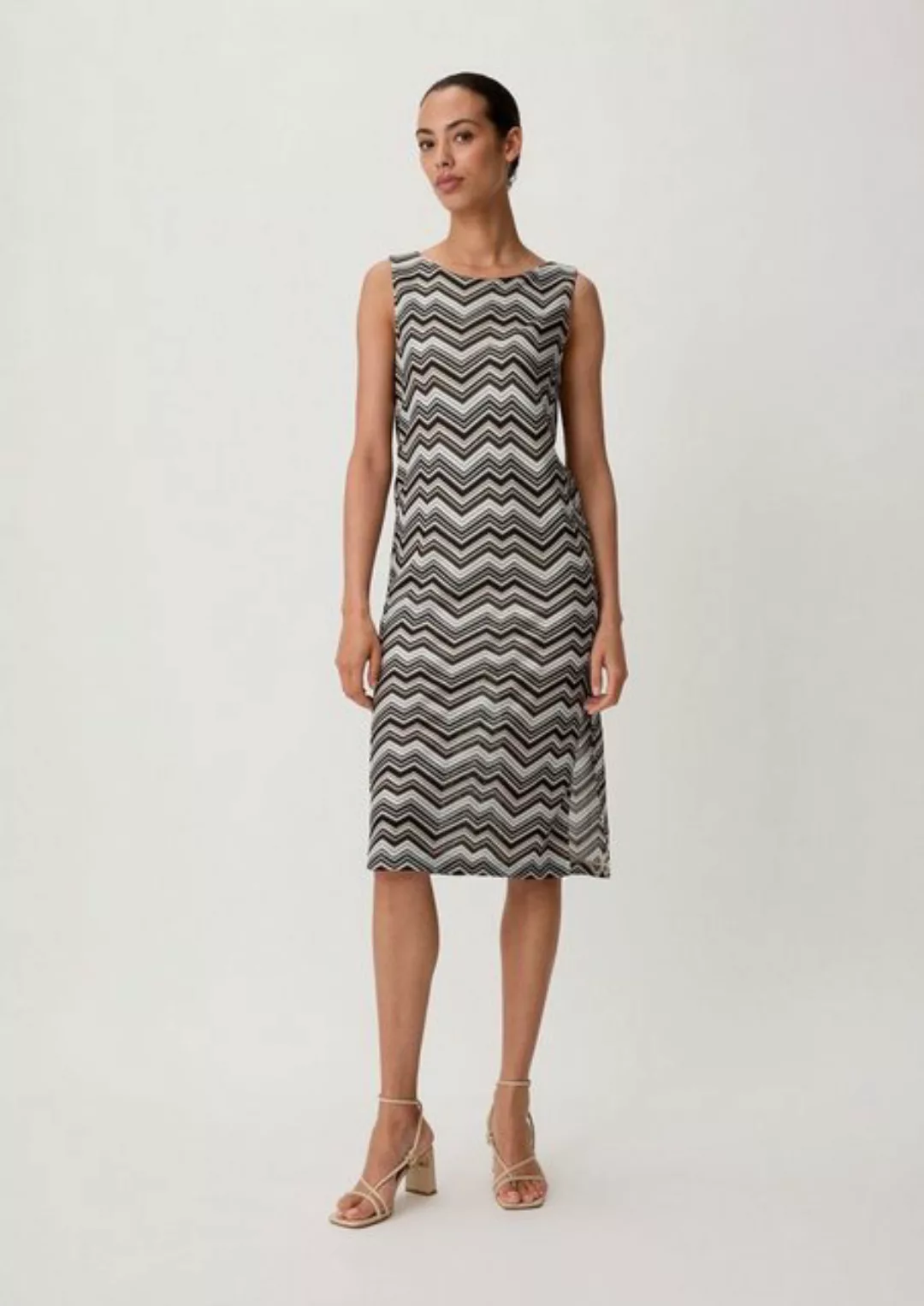 Comma Maxikleid Kleid mit Zickzack-Muster günstig online kaufen