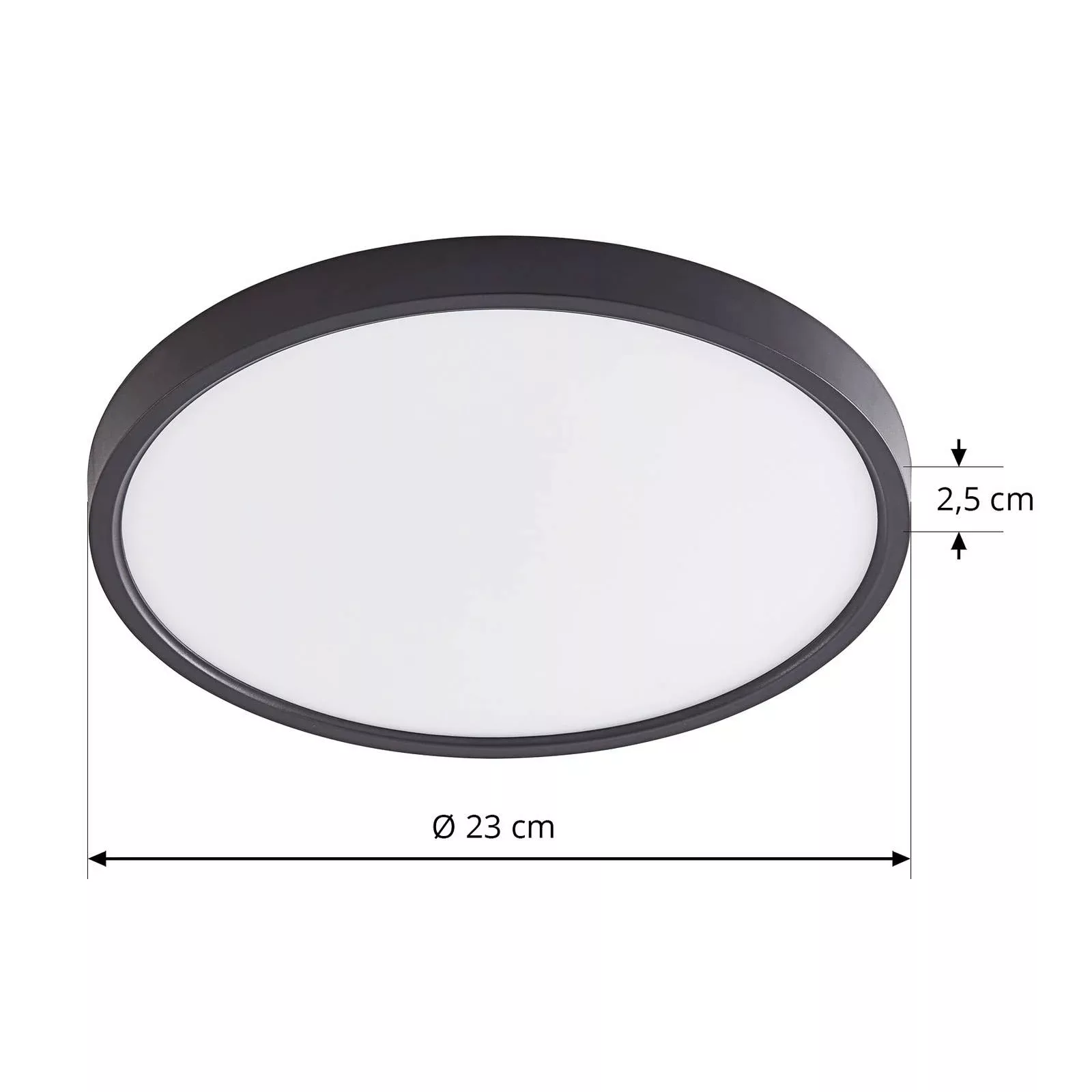 Lindby Smart LED-Deckenleuchte Pravin, Ø 23 cm, CCT, schwarz günstig online kaufen