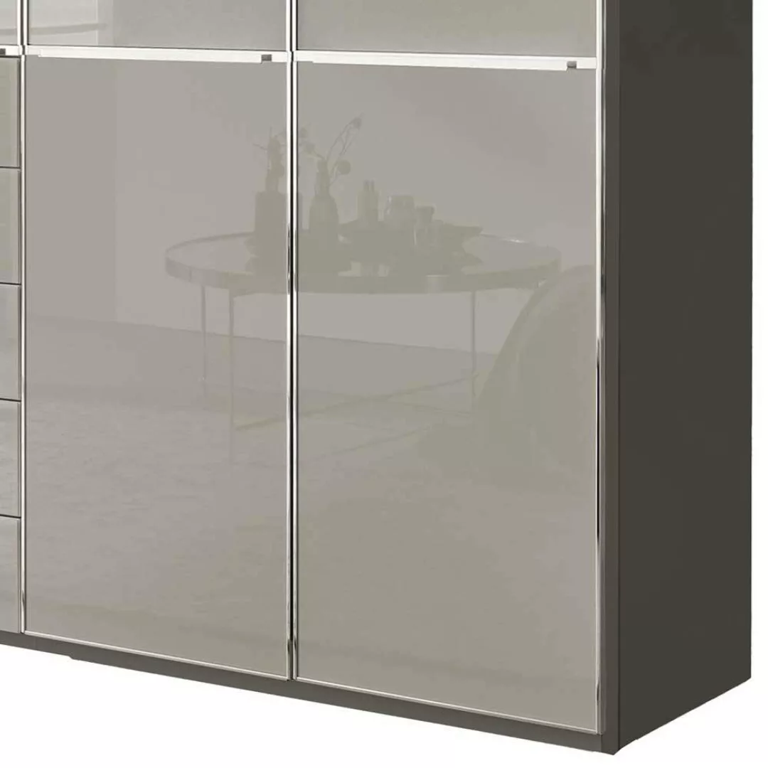 Schlafzimmerschrank XL Kleiderschrank Front glasbeschichtet mit fünf Schubl günstig online kaufen