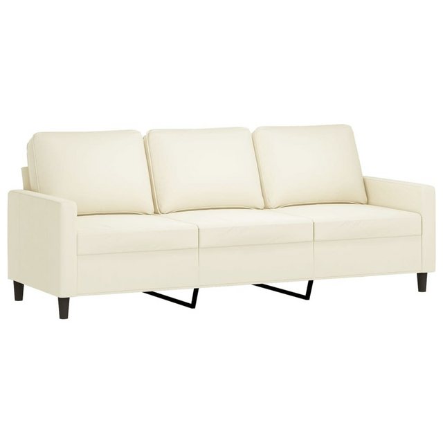 vidaXL Sofa, 3-Sitzer-Sofa Creme 180 cm Samt günstig online kaufen