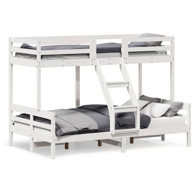 vidaXL Bett Etagenbett 80x200/120x200 cm Weiß Massivholz Kiefer günstig online kaufen