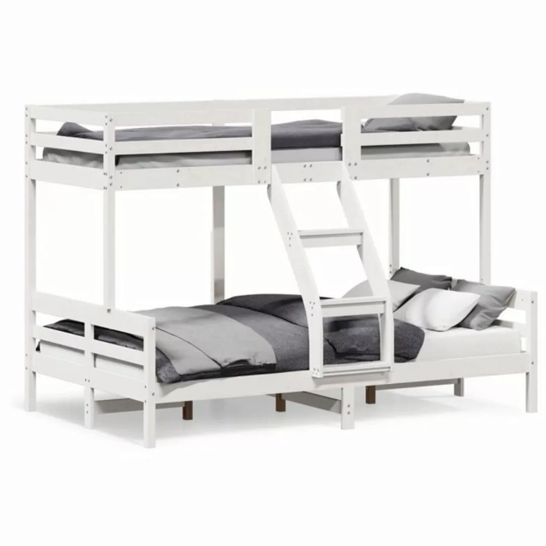vidaXL Bett Etagenbett 80x200/120x200 cm Weiß Massivholz Kiefer günstig online kaufen