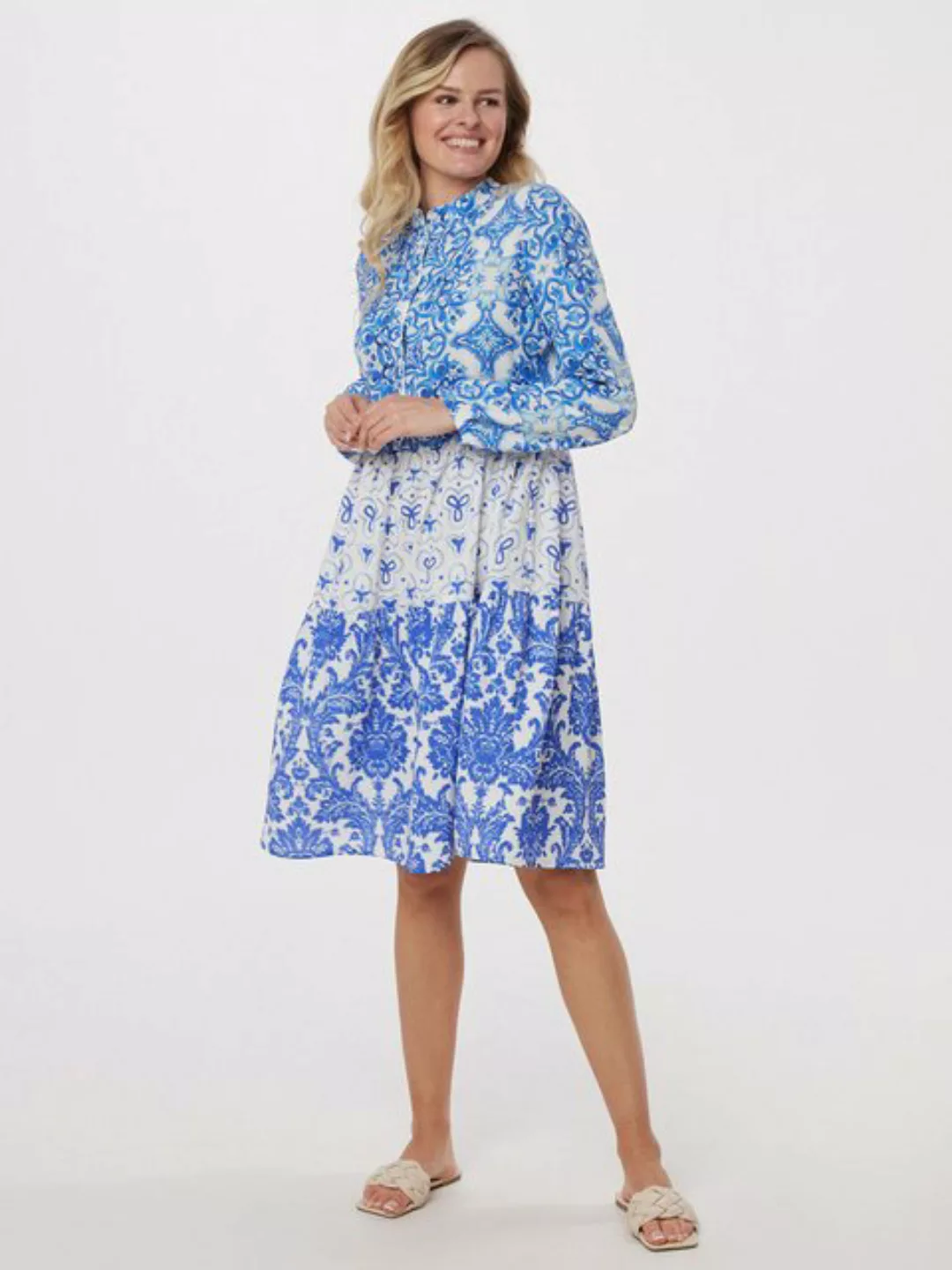 MIALUSSO Blusenkleid Sommerkleid im Porzellandruck günstig online kaufen