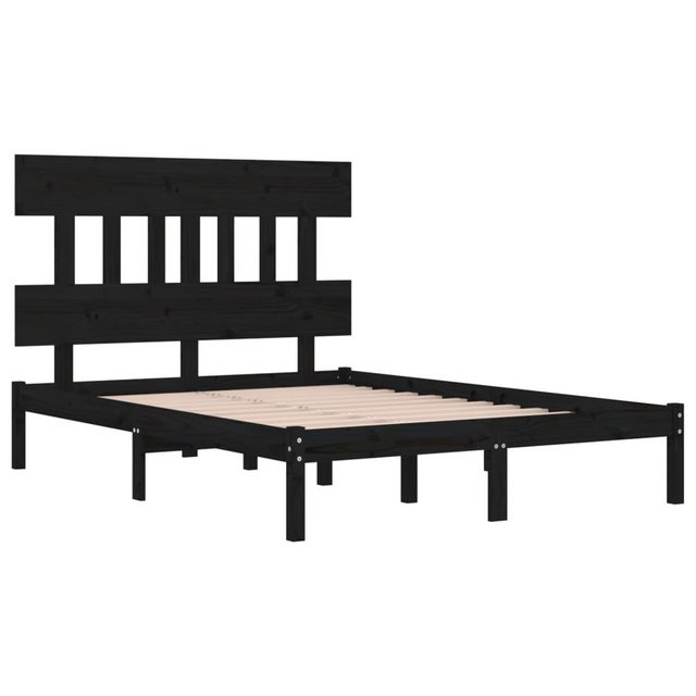 vidaXL Bettgestell Massivholzbett Schwarz 150x200 cm 5FT King Size Bett Bet günstig online kaufen