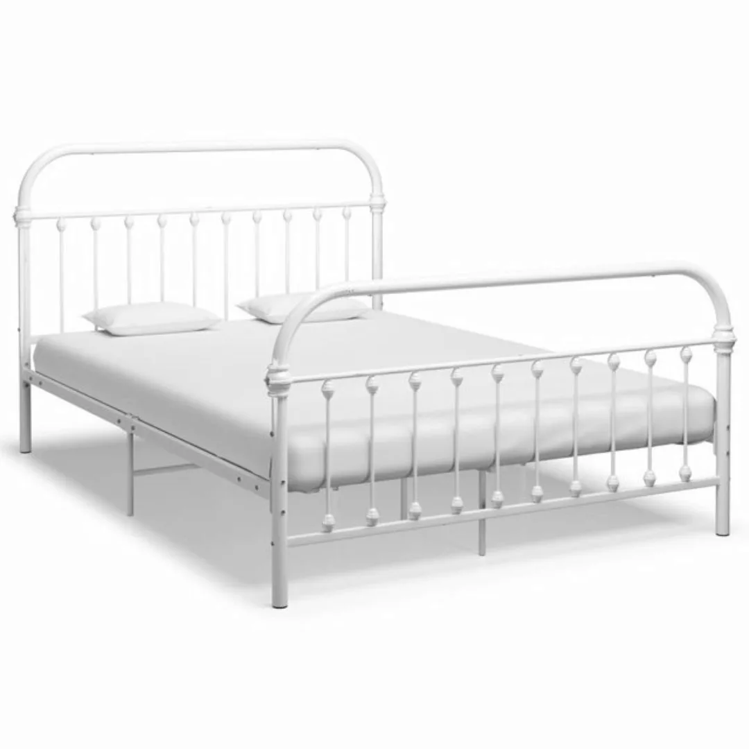 furnicato Bett Bettgestell Weiß Metall 140×200 cm günstig online kaufen