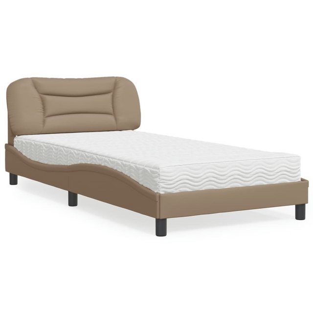 vidaXL Bett Bett mit Matratze Cappuccino-Braun 100x200 cm Kunstleder günstig online kaufen