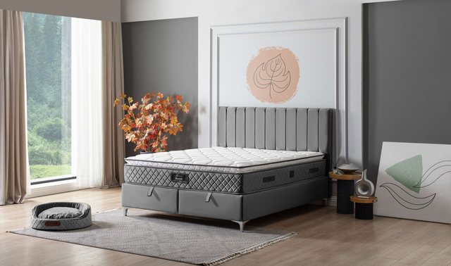 Özberk Boxspringbett Alice-180 (180 x 200 cm, 4-St., 4-Teilig), mit Bettkas günstig online kaufen