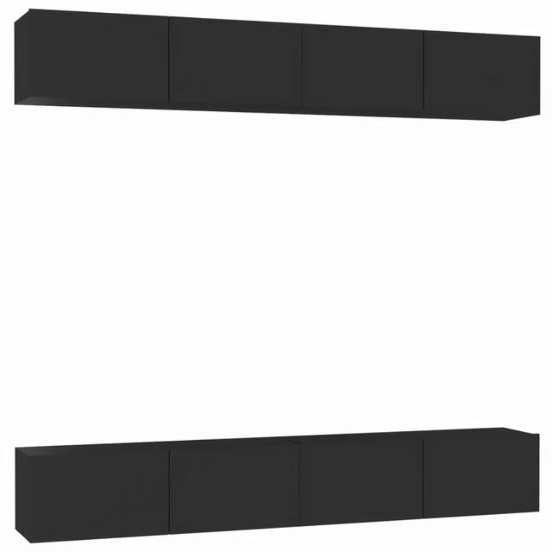 furnicato TV-Schrank TV-Schränke 4 Stk. Schwarz 100x30x30 cm Holzwerkstoff günstig online kaufen