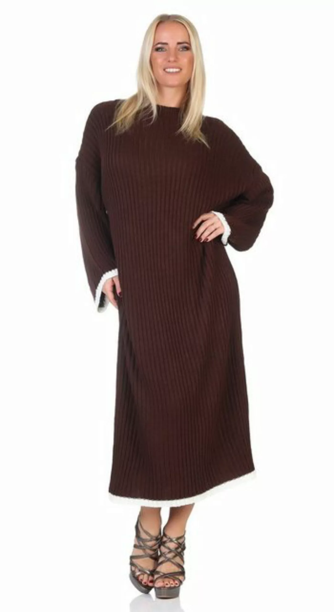Mississhop Strickkleid Strickkleid Kleid gestrickt lang M.383 (1-tlg) günstig online kaufen