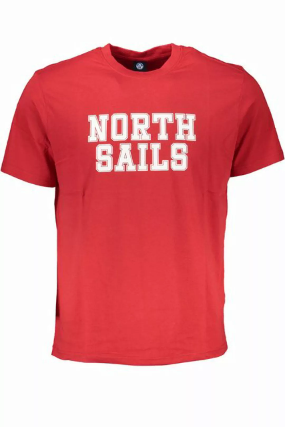 North Sails T-Shirt Herren Kurzarm T-Shirt in Rot - Stilvoll mit Druck günstig online kaufen