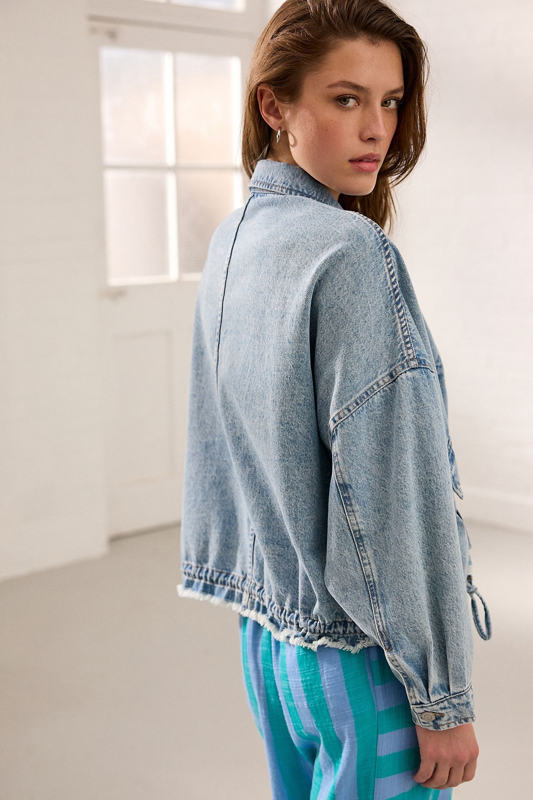 Next Jeansjacke Oversized-Jeansjacke aus 100 % Baumwolle günstig online kaufen