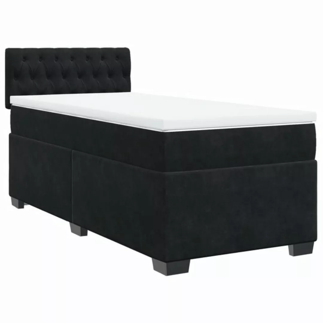 vidaXL Bett Boxspringbett mit Matratze Schwarz Samt günstig online kaufen