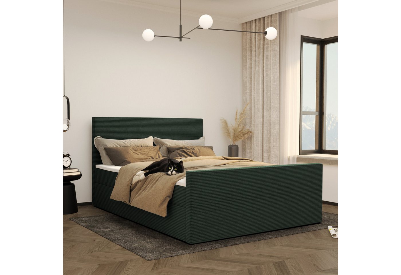 Kaiser Möbel Boxspringbett Modern mit bettkasten und topper VIESTA stoff Po günstig online kaufen