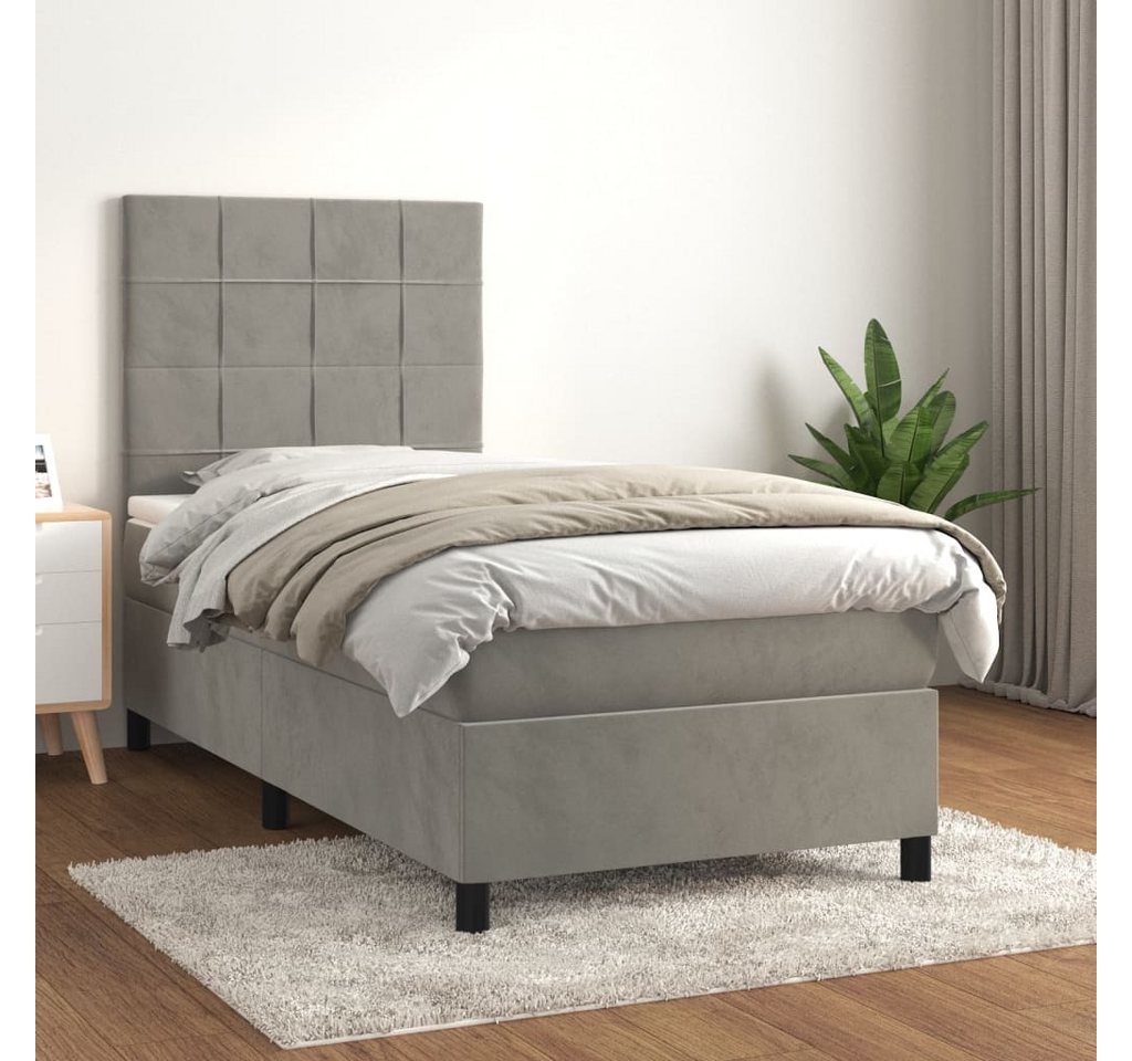 vidaXL Boxspringbett Bett Boxspringbett mit Matratze komplett Samt (90 x 19 günstig online kaufen