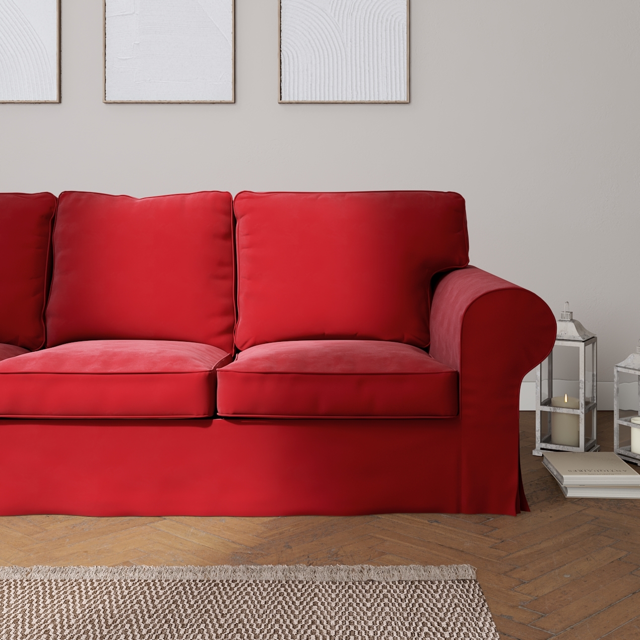 Bezug für Ektorp 3-Sitzer Sofa nicht ausklappbar, rot, Sofabezug für Ektorp günstig online kaufen