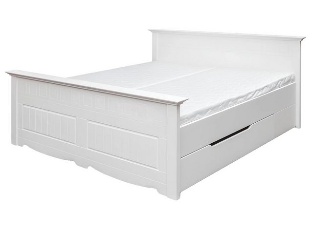 Xlmoebel Bett Design Holzbett in Weiß für Doppelbett 180x200 im Landhaussti günstig online kaufen