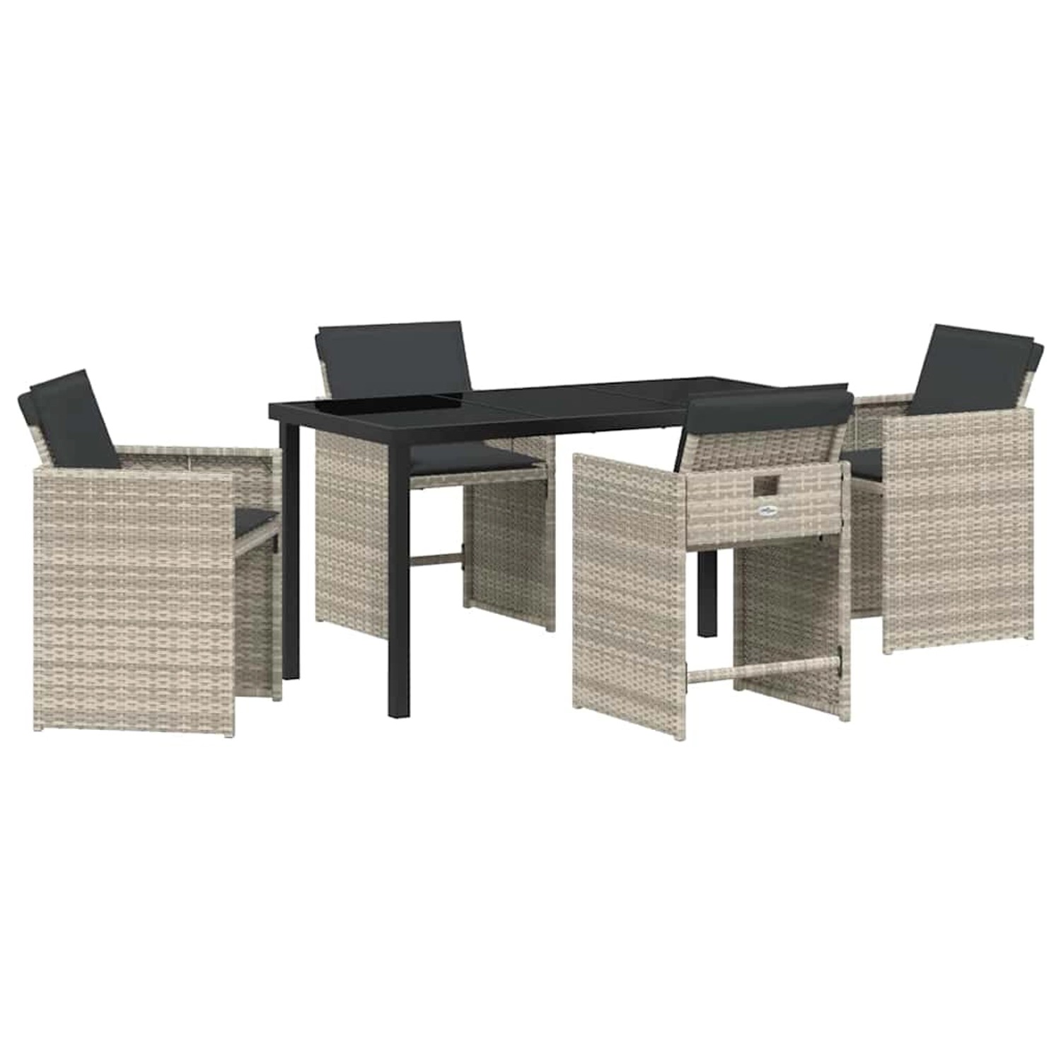 vidaXL Garten Essgruppe 5-Tlg Hellgrau Poly Rattan 3380706 günstig online kaufen