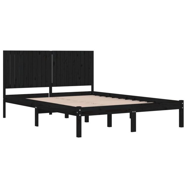 vidaXL Bettgestell Massivholzbett Schwarz Kiefer 200x200 cm Bett Bettgestel günstig online kaufen