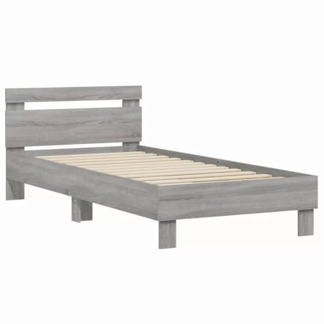 vidaXL Bett Bettgestell mit Kopfteil Grau Sonoma 75x190 cm Holzwerkstoff günstig online kaufen