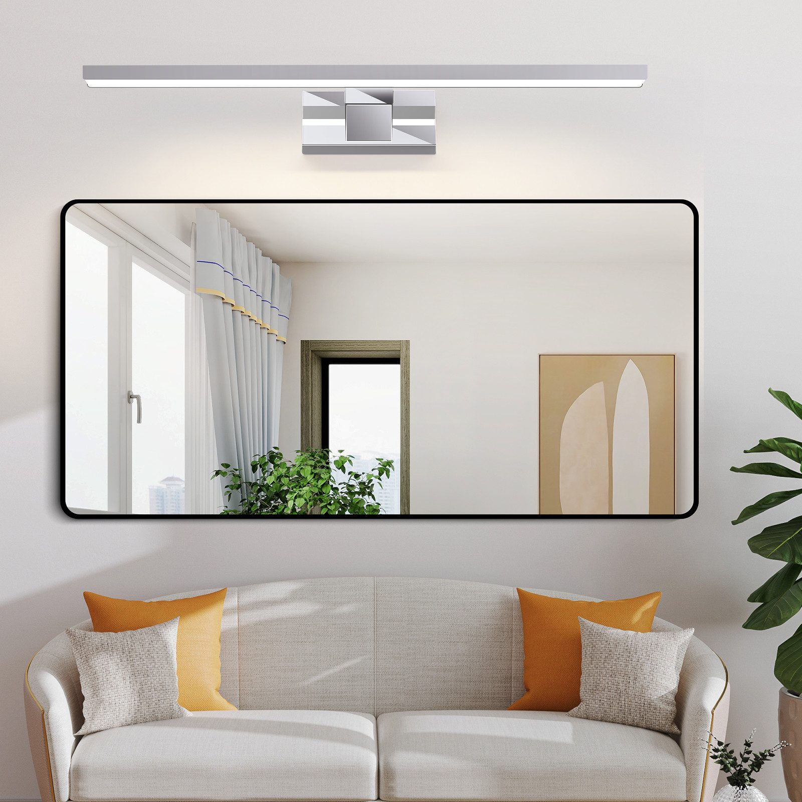 Nettlife LED Spiegelleuchte Bad 60cm Chrom günstig online kaufen