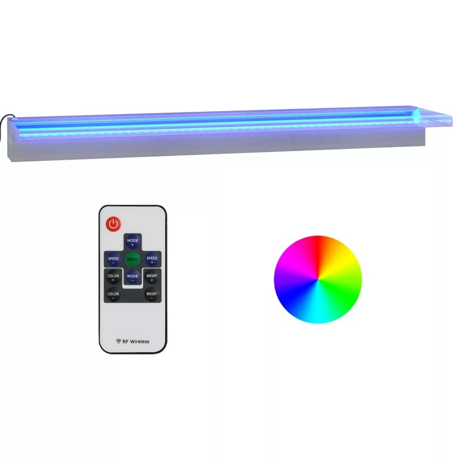 Vidaxl Wasserfall-element Mit Rgb Leds Edelstahl 90 Cm günstig online kaufen